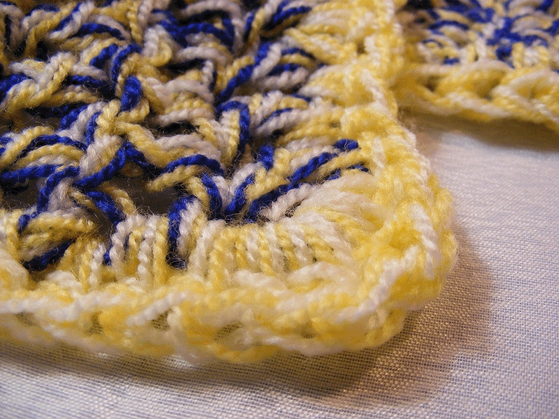 Navy, yellow & white scarf detail
